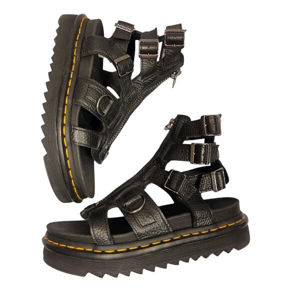 Free People Dr. Martens Olson Zipped Leather Strap Sandals Gladiator | 8 EUC - Picture 5 of 13